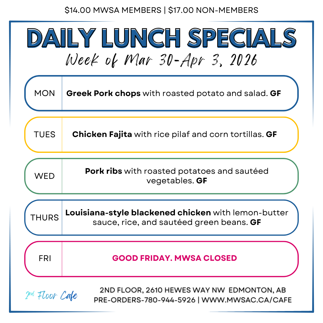 mwsa 2nd floor cafe lunch specials april 2026
